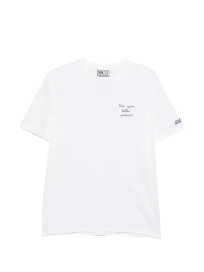 Mc2 Saint Barth Portofino Embroidered-logo T-shirt In White