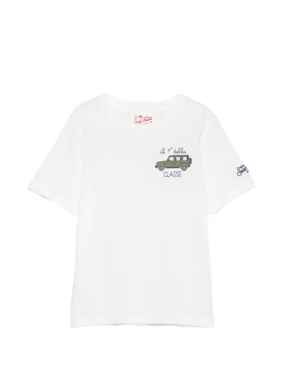Mc2 Saint Barth Kids' Portofino Embroidered-logo T-shirt In White