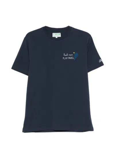 Mc2 Saint Barth Portofino Embroidered-motif T-shirt In Blue