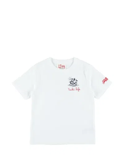 Mc2 Saint Barth Kids' Portofino Graphic-print Cotton T-shirt In White