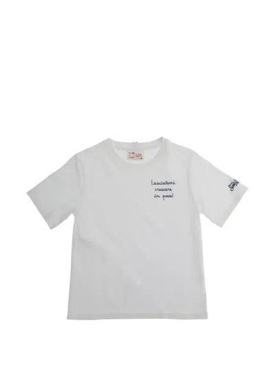 Mc2 Saint Barth Kids' Portofino Jr Cotton T-shirt In White