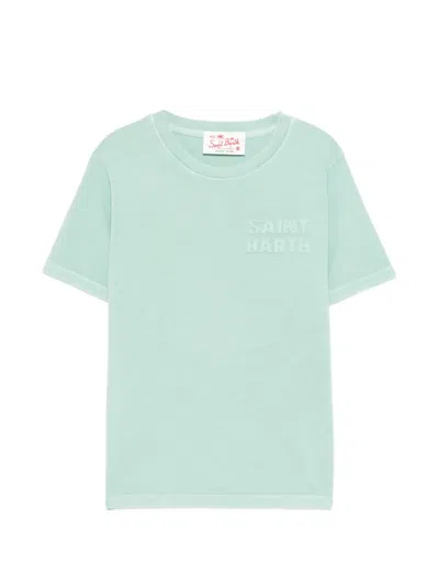 Mc2 Saint Barth Kids' Portofino Jr Embossed T-shirt In Blue