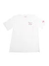 Mc2 Saint Barth Portofino Jr White Crewneck T-shirt With Print On The Front And Logo Lettering On The Sleeve In Cott In White
