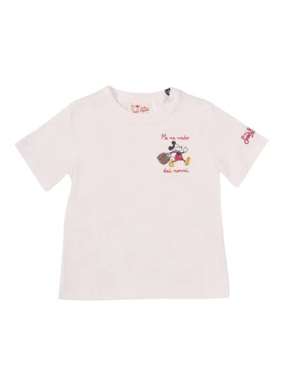 Mc2 Saint Barth Kids'  Portofino Jr-mickey Nonni 01n Emb In White