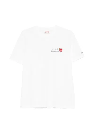 Mc2 Saint Barth Portofino Logo-embroidered T-shirt In White