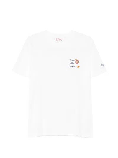 Mc2 Saint Barth Portofino Logo-embroidered T-shirt In White