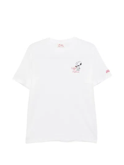 Mc2 Saint Barth Portofino Snoopy-embroidered T-shirt In White