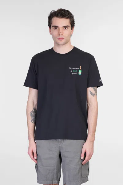 MC2 SAINT BARTH PORTOFINO T-SHIRT IN BLACK COTTON