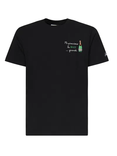 Mc2 Saint Barth Portofino T-shirt With Embroidery In Black