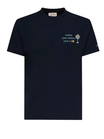 Mc2 Saint Barth Portofino T-shirt With Embroidery In Black