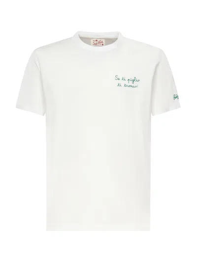 Mc2 Saint Barth Portofino T-shirt With Embroidery In White