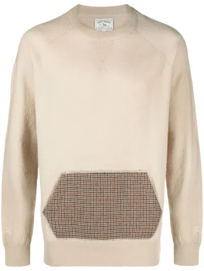 Mc2 Saint Barth Pouch-pocket Wool Jumper In Neutrals