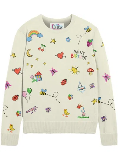 Mc2 Saint Barth Kids' Princess W Sweatshirt In White