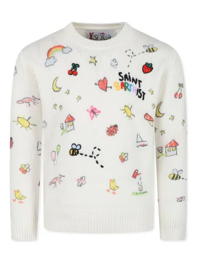 Mc2 Saint Barth Kids' Princess Sweater In Neutrals