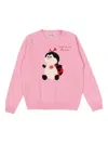 Mc2 Saint Barth Pink Wool-blend Sweater With Trudi Ladybug In Pink