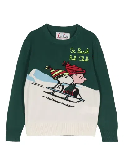 Mc2 Saint Barth Print Crew-neck Sweater In Green