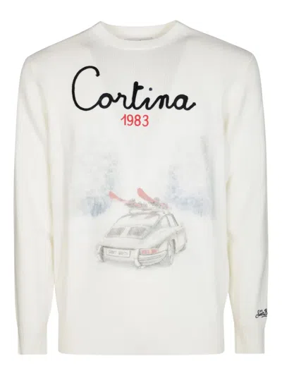 Mc2 Saint Barth Print-graphic Sweater In White