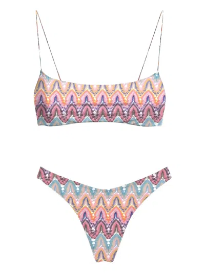 Mc2 Saint Barth Printed Bikini Set In Pink