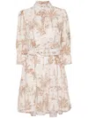 Mc2 Saint Barth Beige Daisi Mini Dress In Multicolor