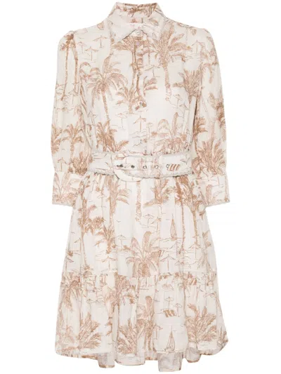 Mc2 Saint Barth Printed Dress In Neutrals