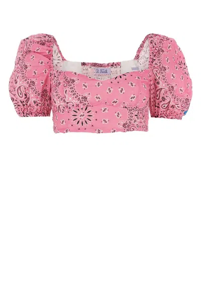 Mc2 Saint Barth Printed Linen Delia Top