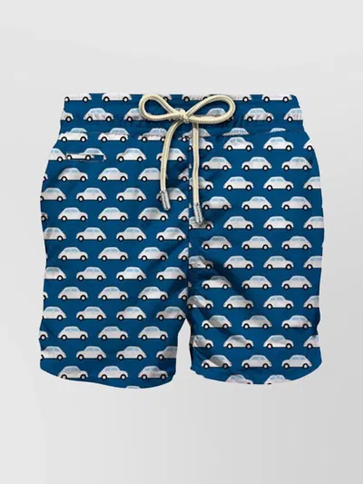 MC2 SAINT BARTH PRINTED MID-LENGTH SWIM SHORTS WITH ELASTIC WAISTBAND AND SIDE POCKETS