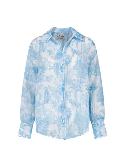 Mc2 Saint Barth Printed Shirt In Blue