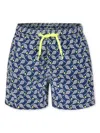 Mc2 Saint Barth Printed Swim Shorts In Blue