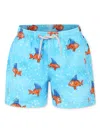 Mc2 Saint Barth Printed Swim Shorts In Blue