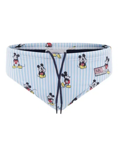 Mc2 Saint Barth Kids' Printed Swim Trunks In Blue
