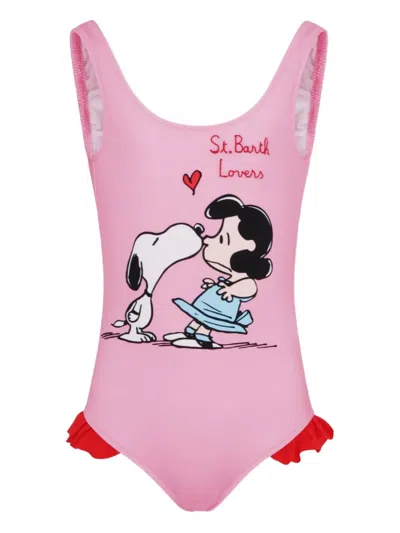 Mc2 Saint Barth Kids' Printed Swimsuit In Pink