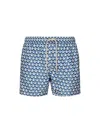 Mc2 Saint Barth Crab-print Swim Shorts In Blue
