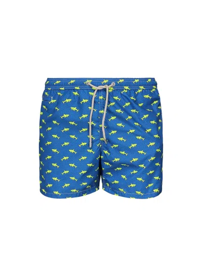 Mc2 Saint Barth Printed Swimsuit In Blue