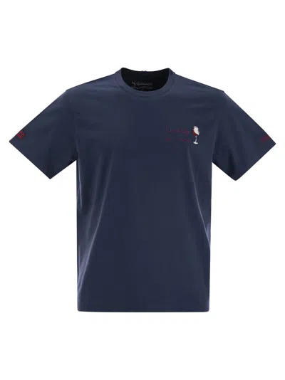 Mc2 Saint Barth Printed T-shirt In Navy