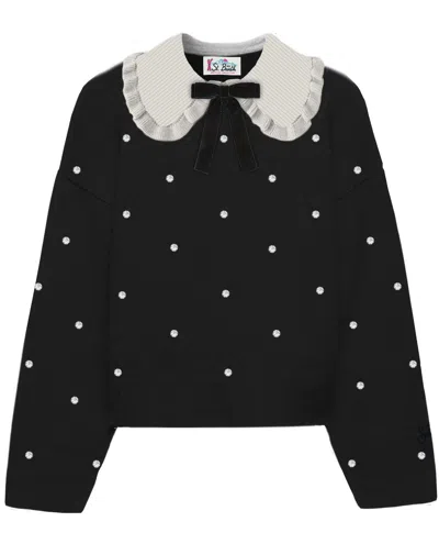 Mc2 Saint Barth Pull Donna Con Applicazioni In Black