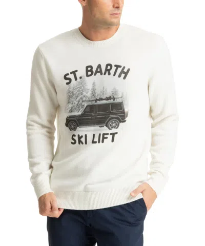 Pre-owned Mc2 Saint Barth Pullover Herren Her0018-00930g White Rundhalsausschnitt Pulli In Weiss