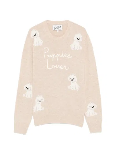 Mc2 Saint Barth Puppy-motif Sweater In Neutral