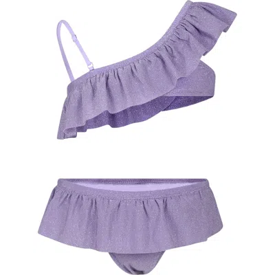 Mc2 Saint Barth Kids' Purple Bikini For Girl With Lurex