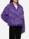 Mc2 Saint Barth Purple Furry Short Jacket Sully In Pink
