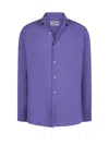 Mc2 Saint Barth Man Purple Linen Shirt Pamplona