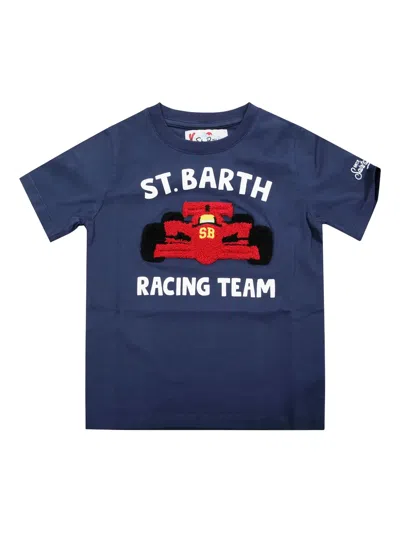 Mc2 Saint Barth Kids' Racing Team T-shirt In Blue