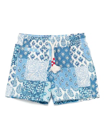 Mc2 Saint Barth Kids' Radical Patch Swim Shorts In Blue