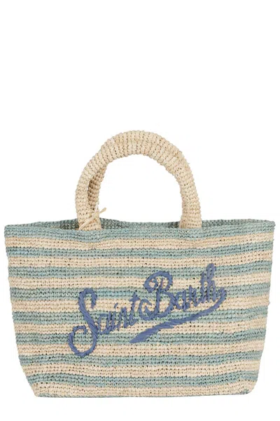 Mc2 Saint Barth Raffia Beach M Bag - Natural/blue