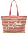 Mc2 Saint Barth Raffia City Tote Bag In Neutral