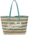 Mc2 Saint Barth Raffia City Tote Bag In Neutral