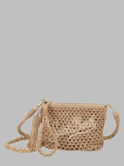 Mc2 Saint Barth Raffia Clutch Bag - Mini In Brown