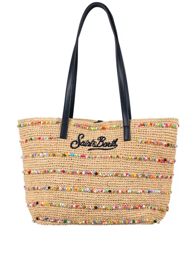 Mc2 Saint Barth Handbag In Raffia In Brown