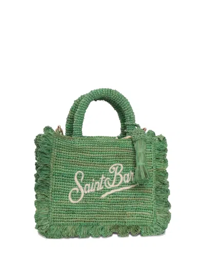 Mc2 Saint Barth Kids' Raffia Volant Mini-57 Emb In Green