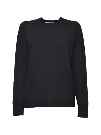 Mc2 Saint Barth Raglan-sleeve Crew-neck Sweater In Black