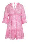 Mc2 Saint Barth Ramie Cachemire Vibe Print Dress In Pink